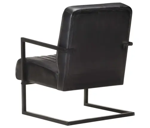 Konsoles Atpūtas Krēsls, Melna Dabīgā Āda Vidaxl