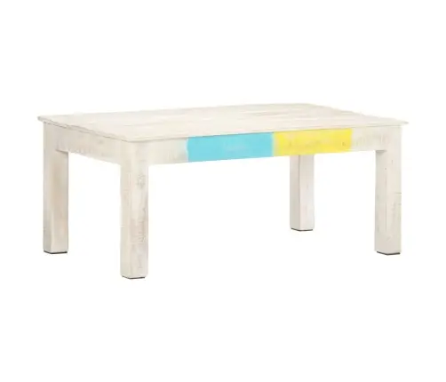 Kafijas Galdiņš, Balts, 110X60X45 Cm, Mango Masīvkoks Vidaxl