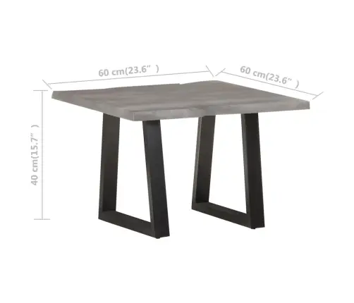 Kafijas Galdiņš, Dabīgas Formas Malas, 60X60X40 Cm, Akācija Vidaxl