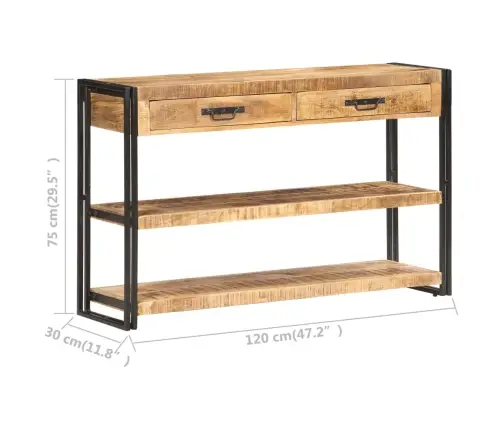 Puhvetkapp, 120 X 30 X 75 cm Töötlemata Mangopuit