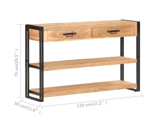 Kumode, 120X30X75 Cm, Akācijas Masīvkoks Vidaxl