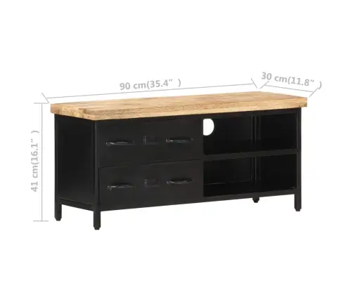 Telerikapp 90 X 30 X 41 Cm Töötlemata Mangopuit