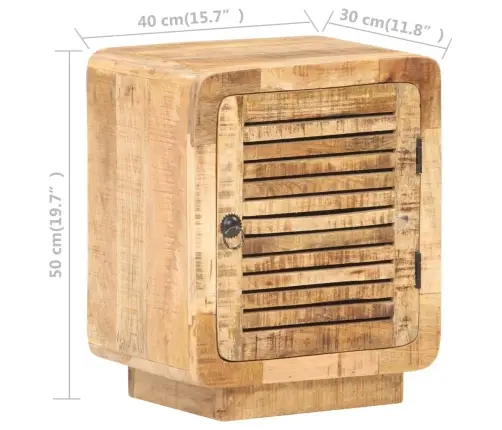 Naktsskapītis, 40X30X50 Cm, Neapstrādāts Mango Koks Vidaxl