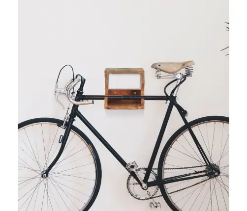 Sienas Velosipēda Turētājs, 35X25X25 Cm, Pārstrādāts Masīvkoks Vidaxl