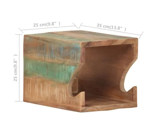 Sienas Velosipēda Turētājs, 35X25X25 Cm, Pārstrādāts Masīvkoks Vidaxl