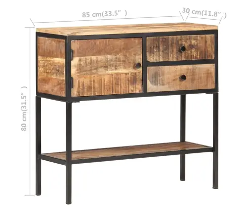 Šoninė Spintelė, 85X30X80cm Neapdorota Mango Mediena