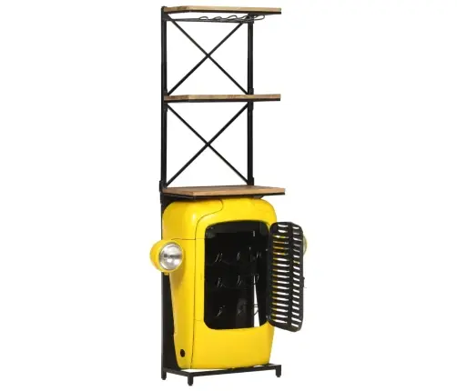 Spintelė Vynui, Geltona, 49X31X172cm Mango Medienos Masyvas