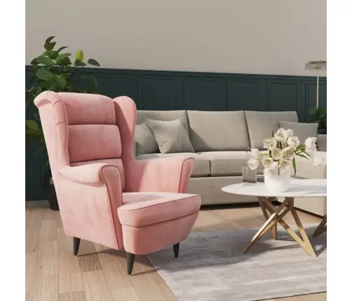 Atpūtas Krēsls, Rozā Samts Vidaxl Atpūtas Krēsls, Rozā Samts Vidaxl