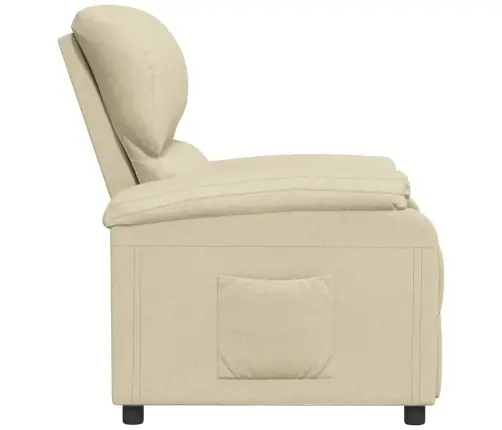 Atpūtas Krēsls, Atgāžams, Krēmkrāsas Audums Vidaxl