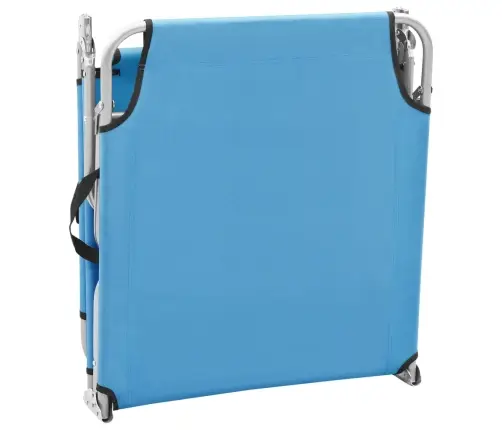 Saliekams Sauļošanās Zvilnis, Tērauds, Tirkīzzils Audums Vidaxl