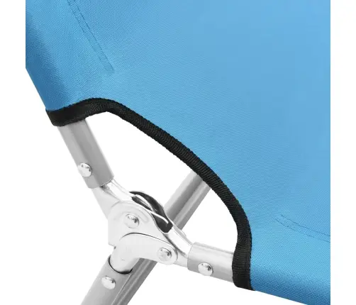 Saliekams Sauļošanās Zvilnis, Tērauds, Tirkīzzils Audums Vidaxl