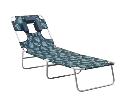 Saliekams Sauļošanās Zvilnis Ar Galvas Spilvenu, Tērauds Vidaxl Saliekams Sauļošanās Zvilnis Ar Galvas Spilvenu, Tērauds Vidaxl