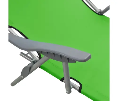 Saulės Gultas Su Stogeliu, Žalios Spalvos, Plienas