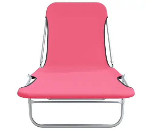 Saliekami Sauļošanās Zviļņi, 2 Gab., Tērauds, Rozā Audums Vidaxl Saliekami Sauļošanās Zviļņi, 2 Gab., Tērauds, Rozā Audums Vidaxl