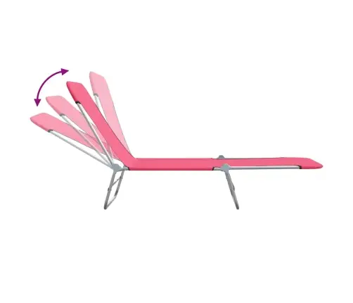 Saliekami Sauļošanās Zviļņi, 2 Gab., Tērauds, Rozā Audums Vidaxl Saliekami Sauļošanās Zviļņi, 2 Gab., Tērauds, Rozā Audums Vidaxl