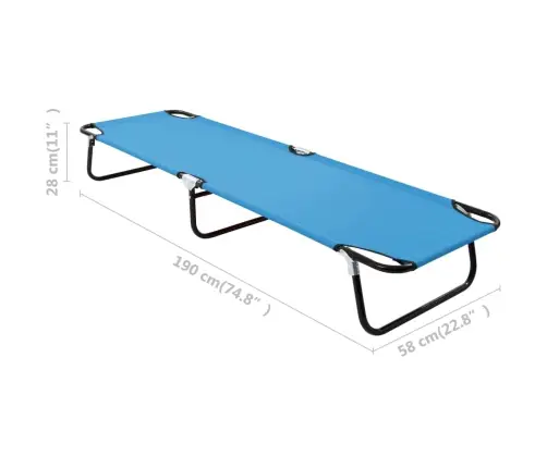 Saliekams Sauļošanās Zvilnis, Tērauds, Tirkīzzils Vidaxl