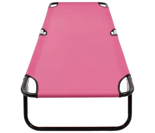 Saliekams Sauļošanās Zvilnis, Tērauds, Rozā Vidaxl