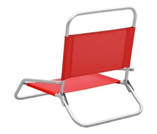 Salokāmi Pludmales Krēsli, 2 Gab., Sarkans Audums Vidaxl Salokāmi Pludmales Krēsli, 2 Gab., Sarkans Audums Vidaxl