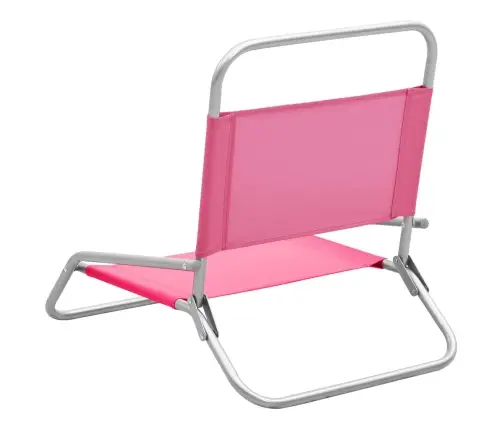 Salokāmi Pludmales Krēsli, 2 Gab., Rozā Audums Vidaxl