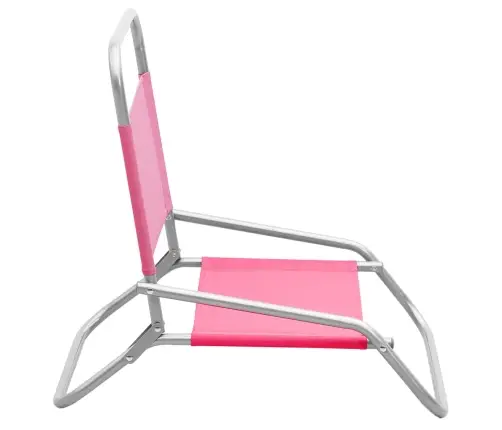 Salokāmi Pludmales Krēsli, 2 Gab., Rozā Audums Vidaxl