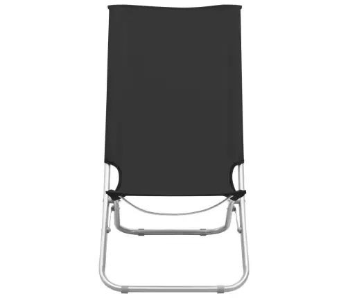 Salokāmi Pludmales Krēsli, 2 Gab., Melns Audums Vidaxl