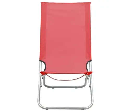 Salokāmi Pludmales Krēsli, 2 Gab., Sarkans Audums Vidaxl