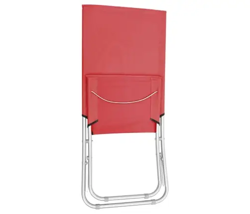 Salokāmi Pludmales Krēsli, 2 Gab., Sarkans Audums Vidaxl