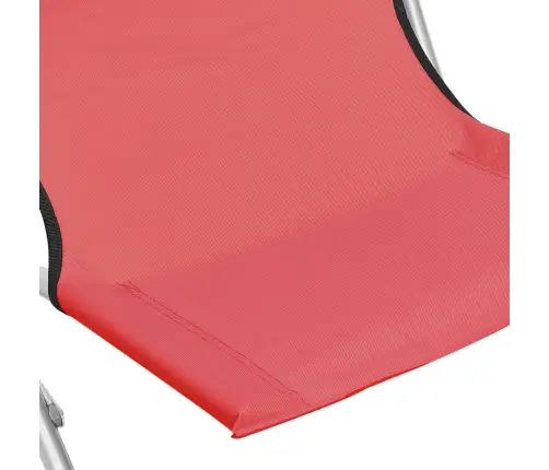 Salokāmi Pludmales Krēsli, 2 Gab., Sarkans Audums Vidaxl