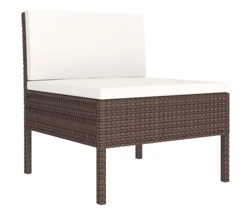 3-Daļīgs Dārza Atpūtas Mēbeļu Komplekts, Brūna Pe Rotangpalma Vidaxl