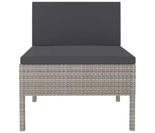 Sodo Kėdės Su Pagalvėlėmis, 3Vnt., Pilkos Spalvos, Poliratanas