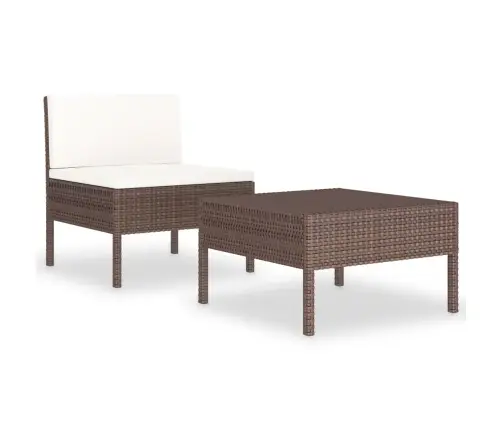 2-Daļīgs Dārza Atpūtas Mēbeļu Komplekts, Brūna Pe Rotangpalma Vidaxl