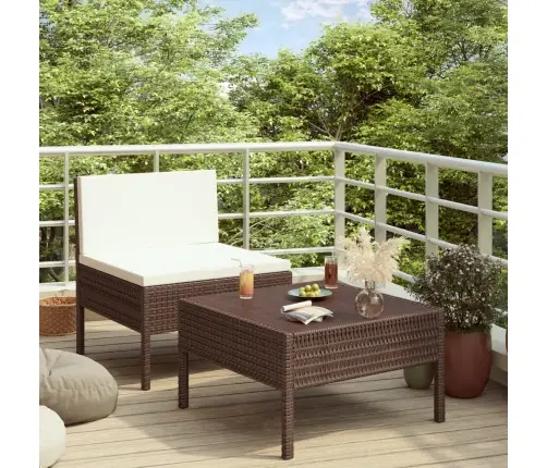 2-Daļīgs Dārza Atpūtas Mēbeļu Komplekts, Brūna Pe Rotangpalma Vidaxl