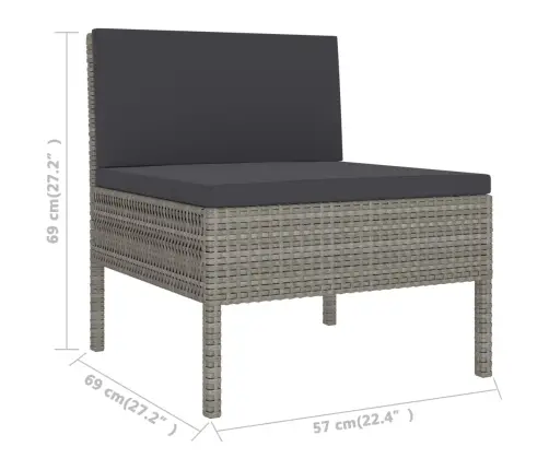 2-Daļīgs Dārza Atpūtas Mēbeļu Komplekts, Pelēka Pe Rotangpalma Vidaxl 2-Daļīgs Dārza Atpūtas Mēbeļu Komplekts, Pelēka Pe Rotangpalma Vidaxl
