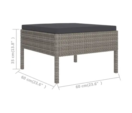 Sodo Komplektas Su Pagalvėlėmis, 2 Dalių, Pilkas, Poliratanas