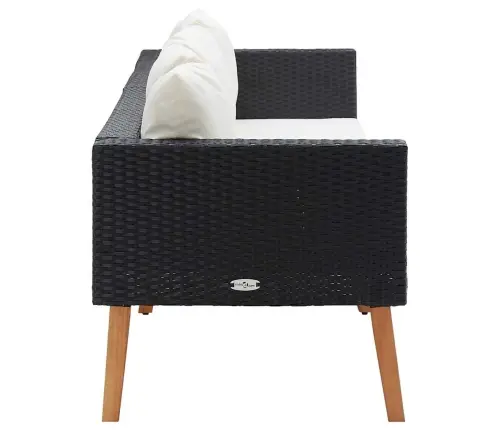 Trīsvietīgs Dārza Dīvāns Ar Matračiem, Melna Pe Rotangpalma Vidaxl