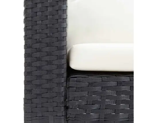 Trīsvietīgs Dārza Dīvāns Ar Matračiem, Melna Pe Rotangpalma Vidaxl