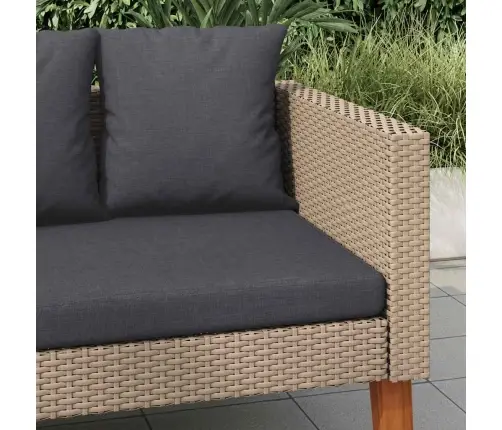 Dvivietė Sodo Sofa Su Pagalvėlėmis, Smėlio Spalvos, Poliratanas