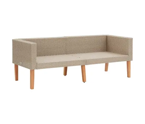 Dvivietė Sodo Sofa Su Pagalvėlėmis, Smėlio Spalvos, Poliratanas