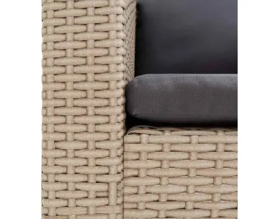 Dvivietė Sodo Sofa Su Pagalvėlėmis, Smėlio Spalvos, Poliratanas