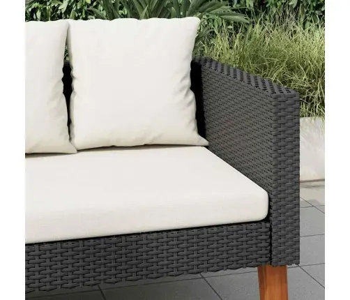 Divvietīgs Dārza Dīvāns Ar Matračiem, Melna Pe Rotangpalma Vidaxl