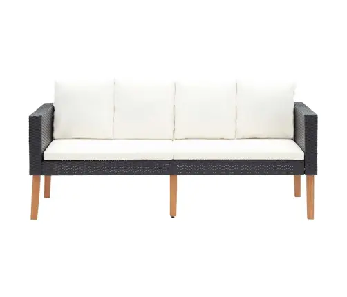 Divvietīgs Dārza Dīvāns Ar Matračiem, Melna Pe Rotangpalma Vidaxl