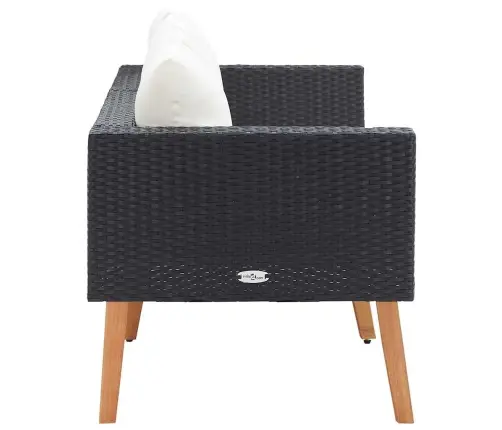 Divvietīgs Dārza Dīvāns Ar Matračiem, Melna Pe Rotangpalma Vidaxl