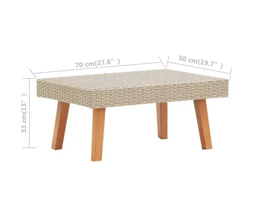 3-Daļīgs Dārza Atpūtas Mēbeļu Komplekts, Bēša Pe Rotangpalma Vidaxl