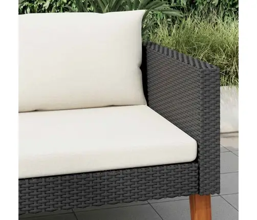 Vienvietė Sodo Sofa Su Pagalvėlėmis, Juoda, Poliratanas Vienvietė Sodo Sofa Su Pagalvėlėmis, Juoda, Poliratanas