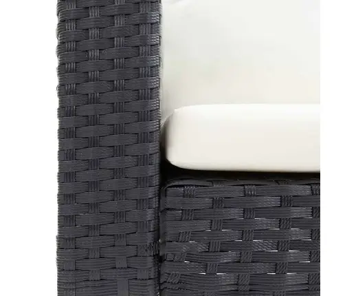 Vienvietė Sodo Sofa Su Pagalvėlėmis, Juoda, Poliratanas Vienvietė Sodo Sofa Su Pagalvėlėmis, Juoda, Poliratanas