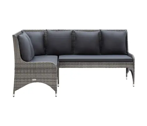 Kampinės Sodo Sofos, 2Vnt., Pilkos Spalvos, Poliratanas