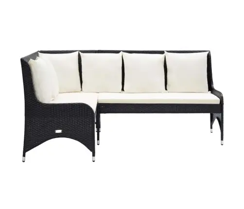 Dārza Stūra Dīvāni, 2 Gab., Melna Mākslīgā Rotangpalma Vidaxl