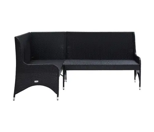 Dārza Stūra Dīvāni, 2 Gab., Melna Mākslīgā Rotangpalma Vidaxl