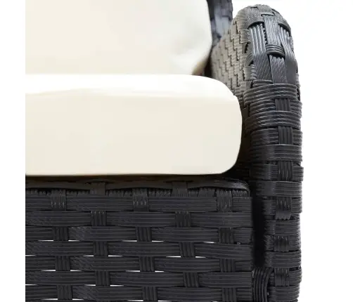 Dārza Stūra Dīvāni, 2 Gab., Melna Mākslīgā Rotangpalma Vidaxl