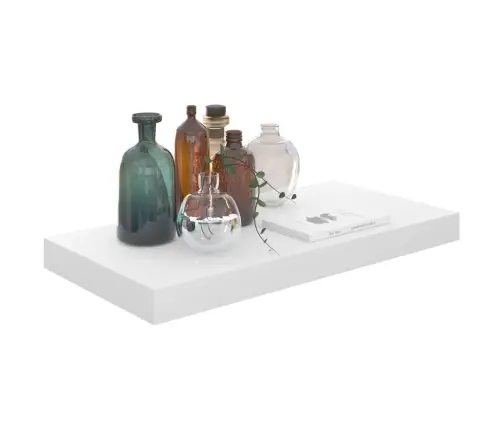 Sienas Plaukts, Spīdīgi Balts, 50X23X3,8 Cm, Mdf Vidaxl